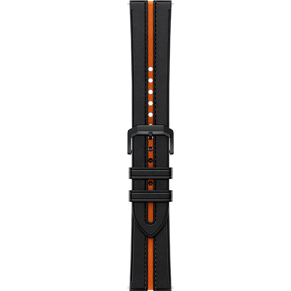 Xiaomi Watch Black Orange Leather Strap